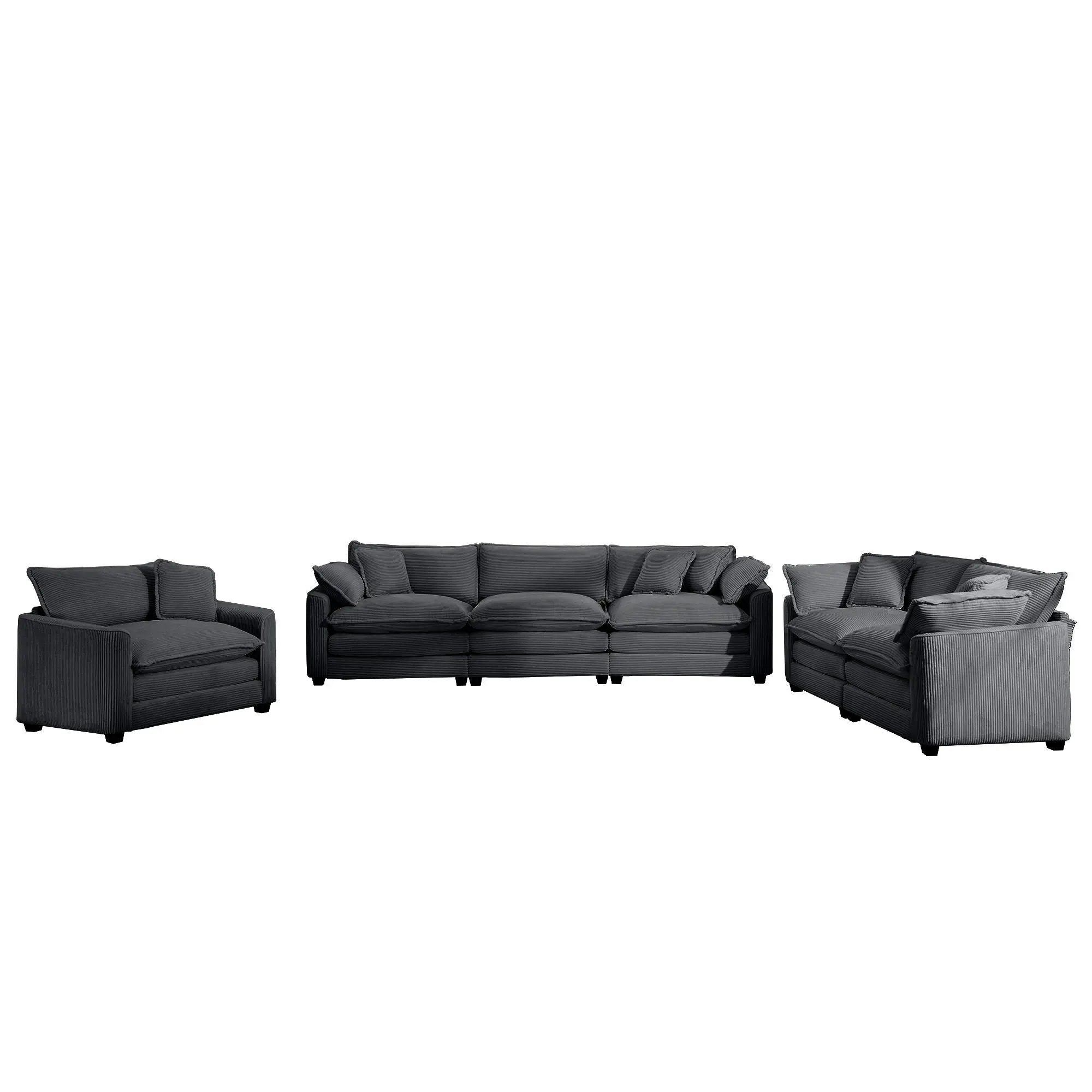 Elegant Oversized Sectional Sofa Set With Deep Seats And Flexible Layout by Unique Piece Furniture