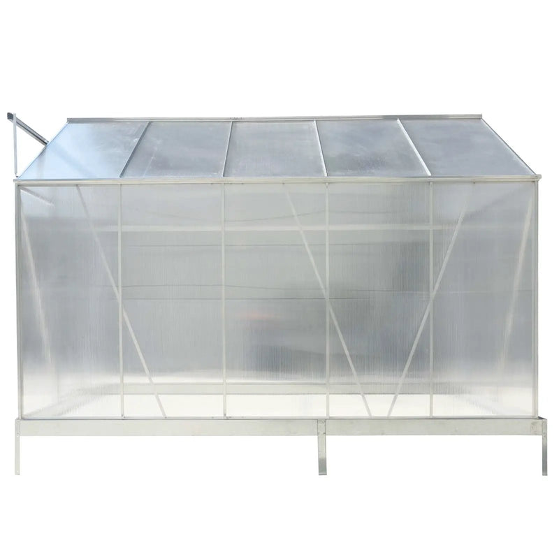 Polycarbonate house, Heavy Duty Outdoor Aluminum Walk-In House Kit With Rain Gutter, Vent And Door For Backyard Garden by HouseOfZazla