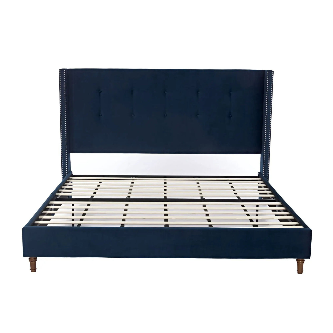 Peyton - Upholstered Bed With 54" High Headboard, Traditional Hand Buttoned Tufting by HouseOfZazla