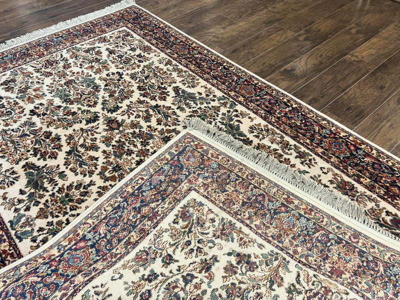 Karastan Rug 5.9 x 9, Ivory Sarouk #760, Wool Vintage Original Collection 700 Series by Jewel Rugs