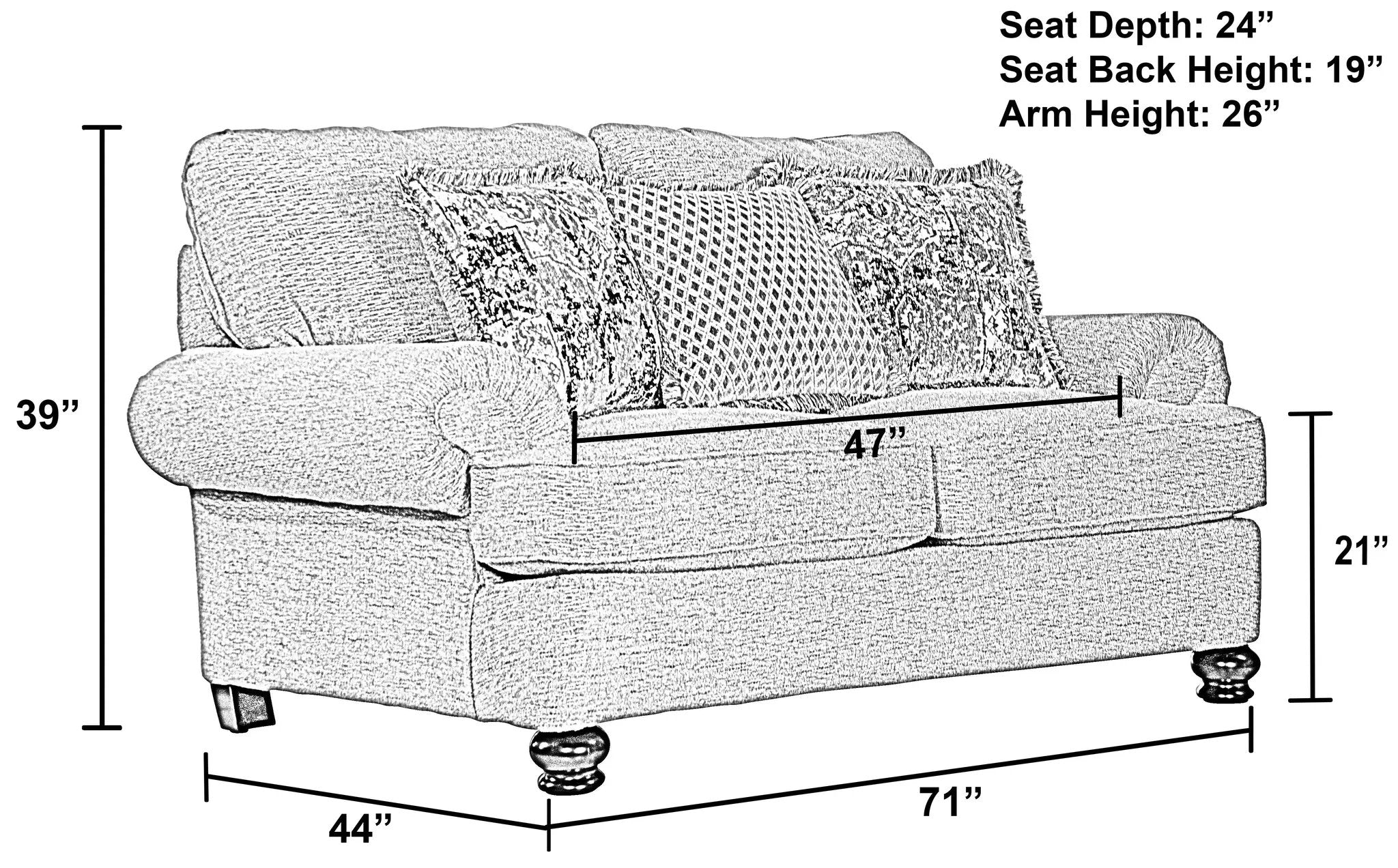Freemont - Loveseat - Pewter by Unique Piece Furniture