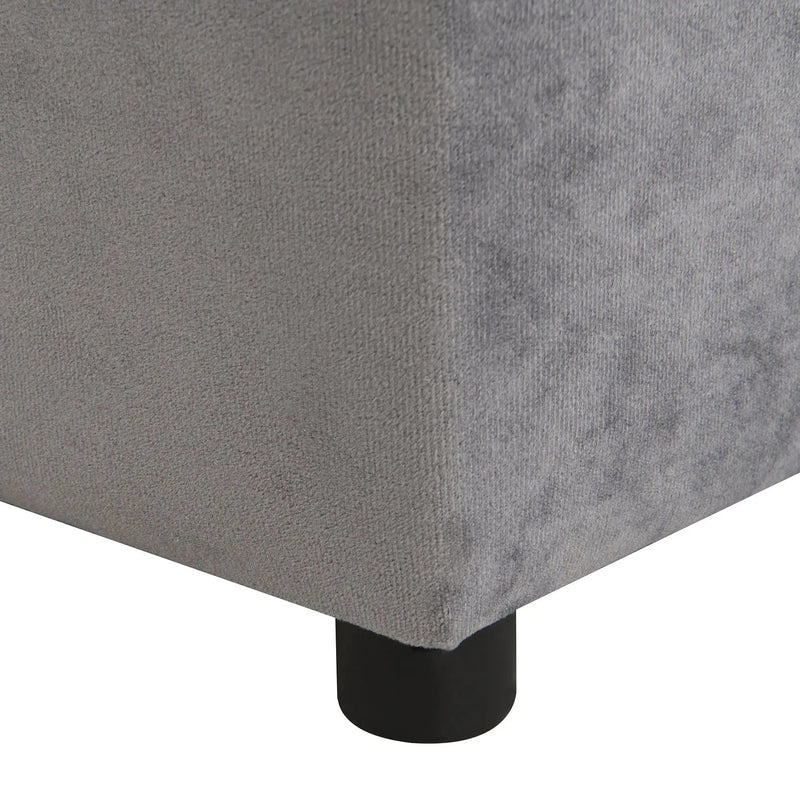 Kids Velvet Upholstered Chair With Ottoman For Comfortable Seating - Gray by HouseOfZazla