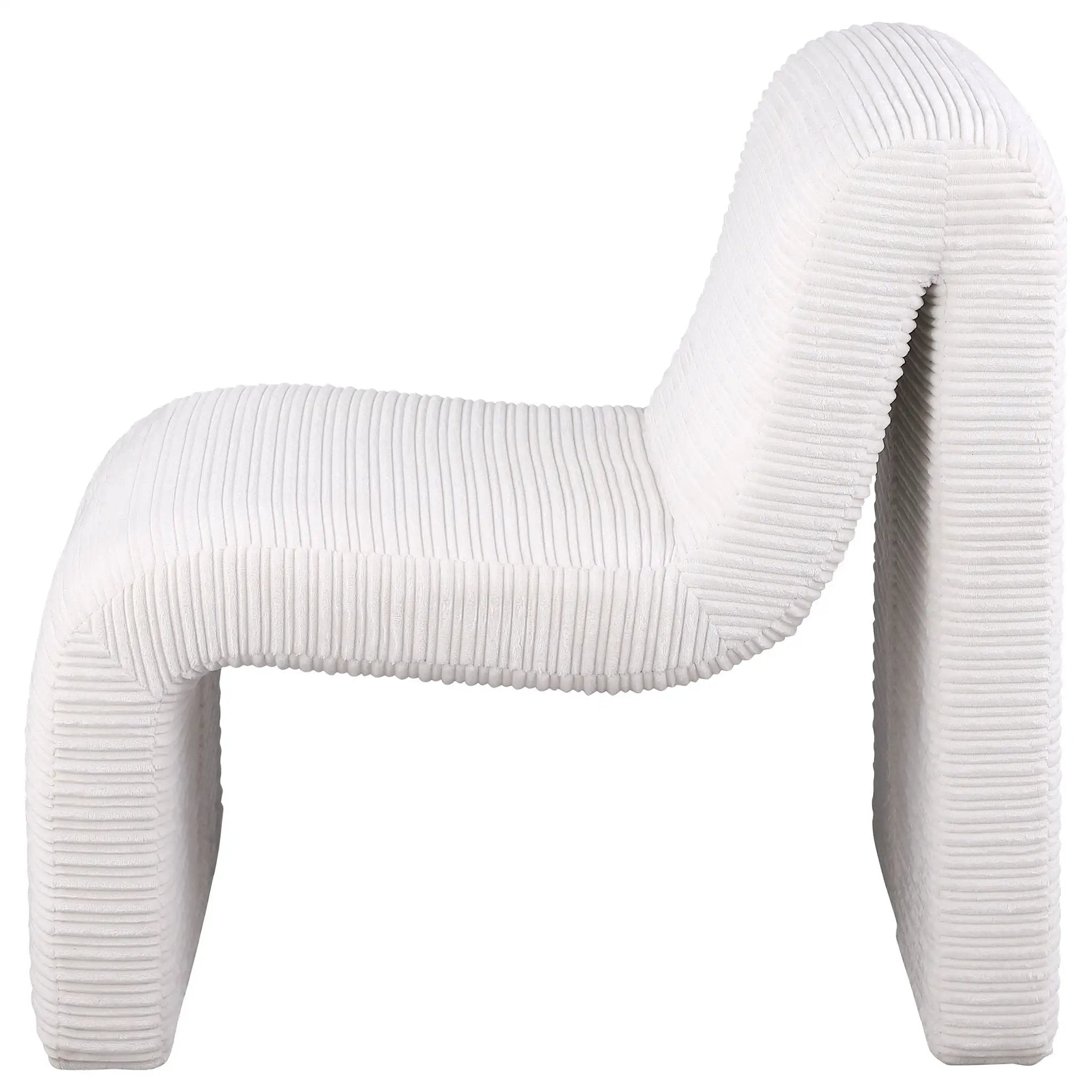 Drayton Upholstered Curved Armless Accent Chair Ivory by Unique Piece Furniture