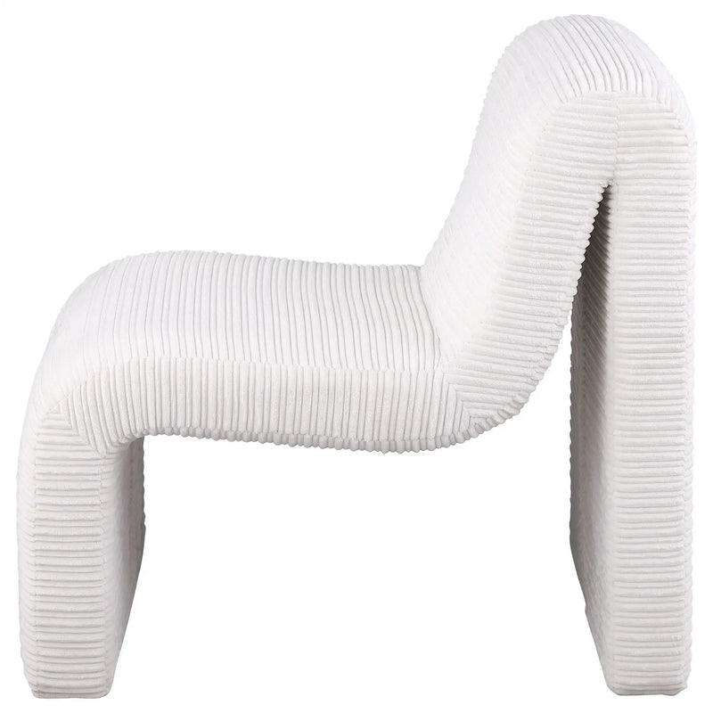 Drayton Upholstered Curved Armless Accent Chair Ivory by Unique Piece Furniture
