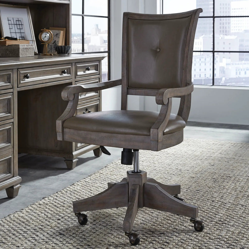 Lancaster - Fully Upholstered Swivel Chair - Dove Tail Gray by Unique Piece Furniture