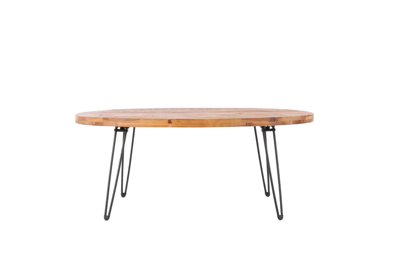 Oval Natural Reclaimed Wood Foldable Cocktail Table For Your Living Room - Natural by HouseOfZazla