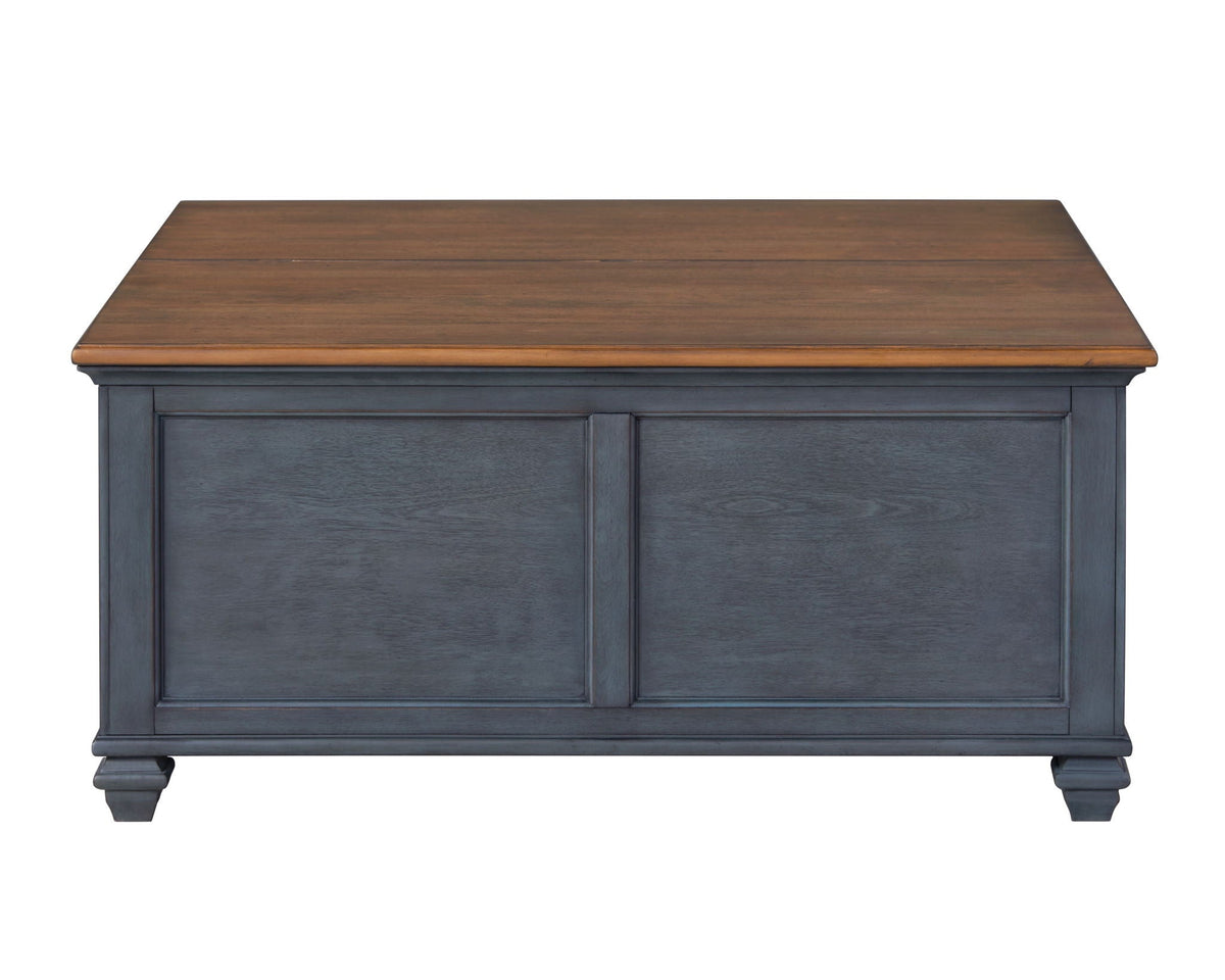 Blue Lift-Top Coffee Table with Hidden Storage - 40" W x 40" D x 18" H, photo 10 of 11