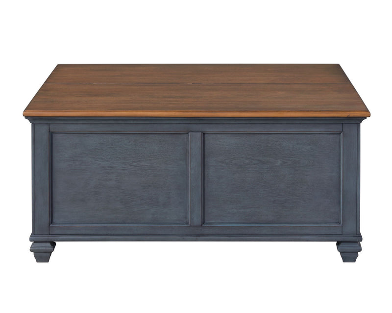 Blue Lift-Top Coffee Table with Hidden Storage - 40" W x 40" D x 18" H, photo 10 of 11