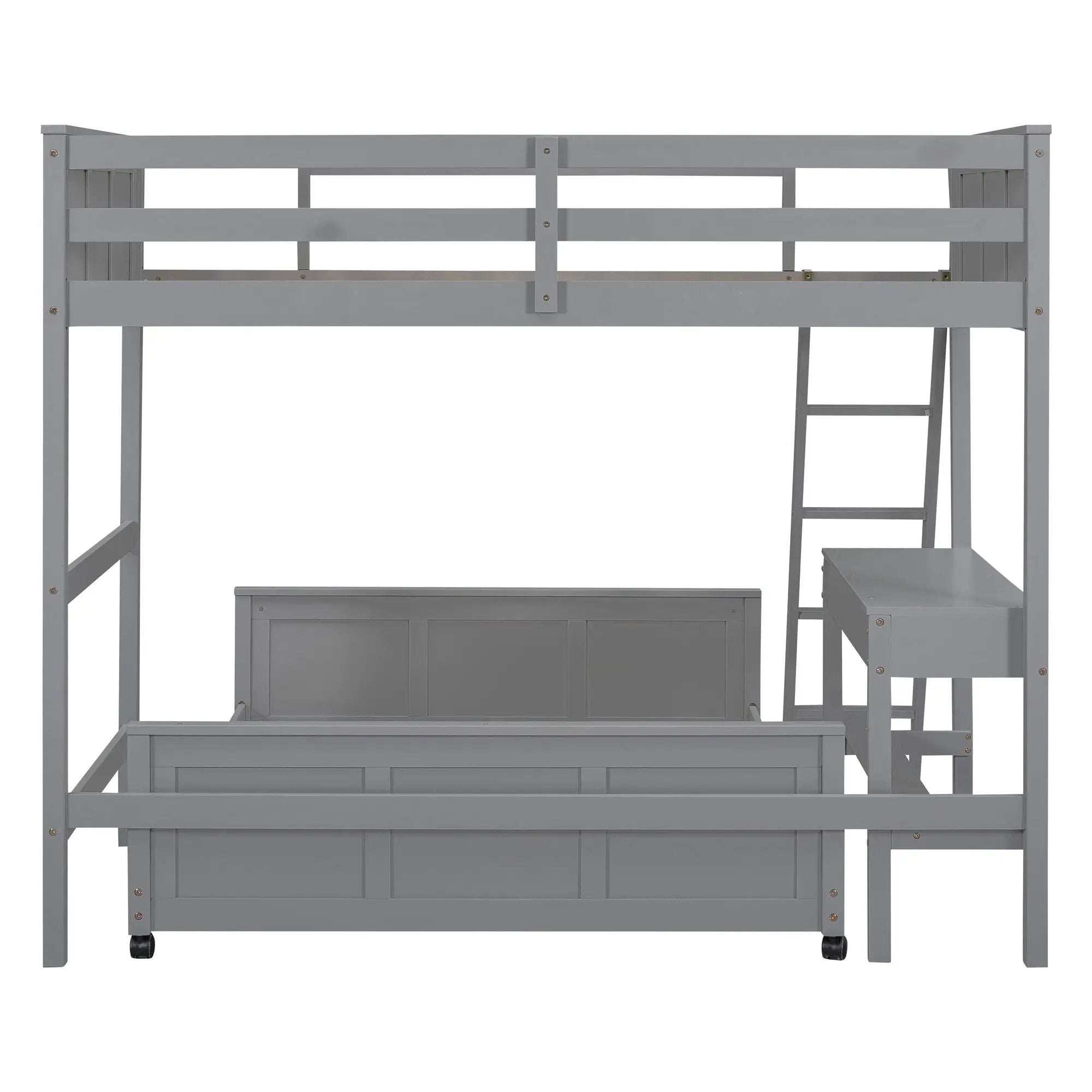 Full Over Full Bunk Bed With Desk