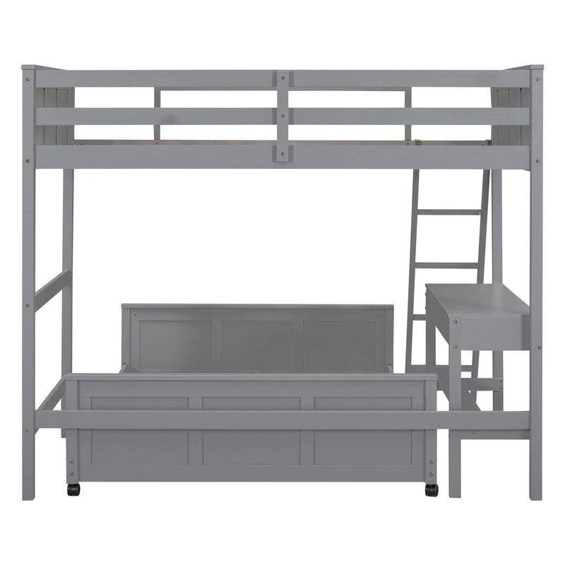 Full Over Full Bunk Bed With Desk