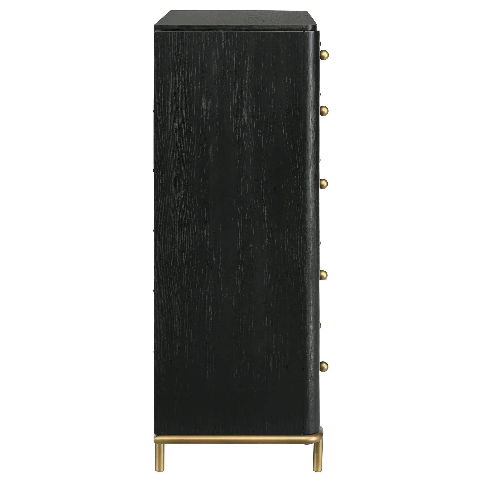 Anser - 5 Drawer Chest, Bedroom Storage Furniture - Black by HouseOfZazla