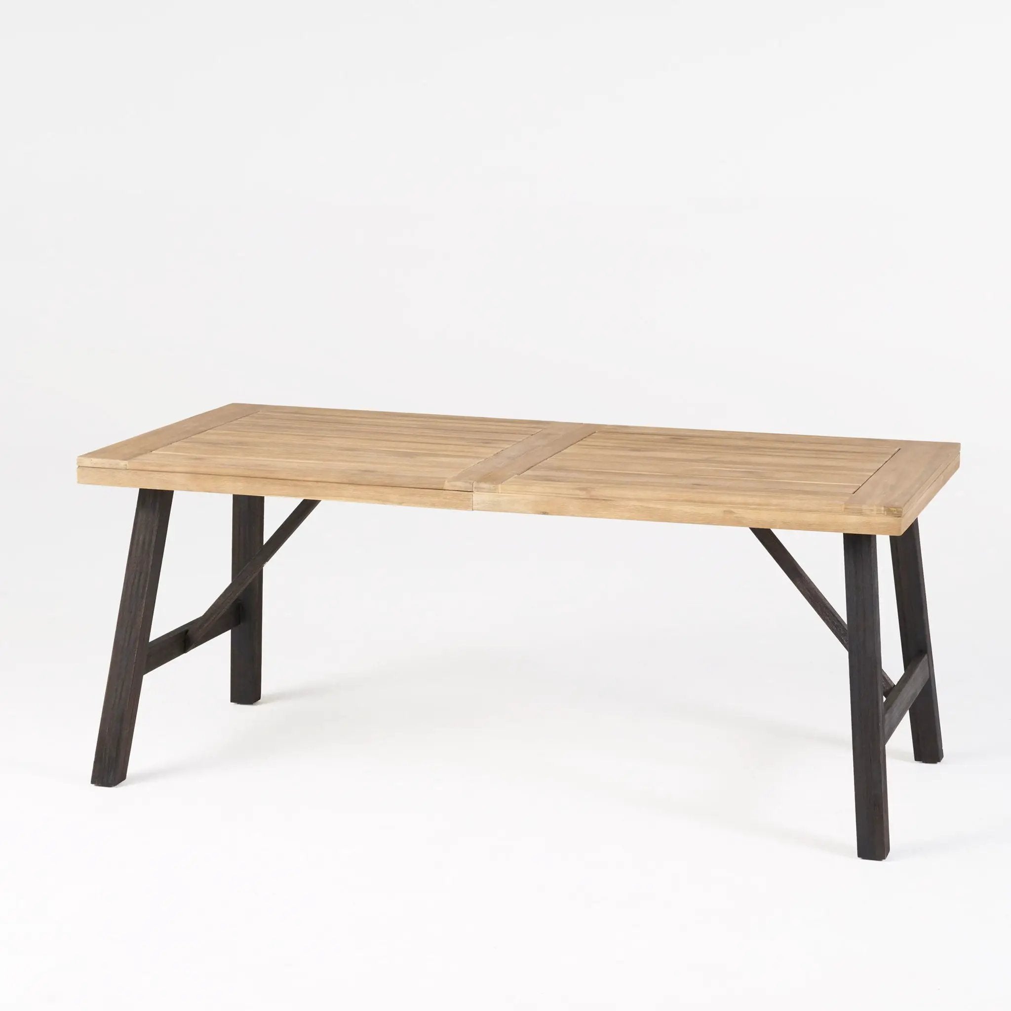 Outdoor Dining Set with 2 Benches and 1 Dining Table - Light Brown by HouseOfZazla