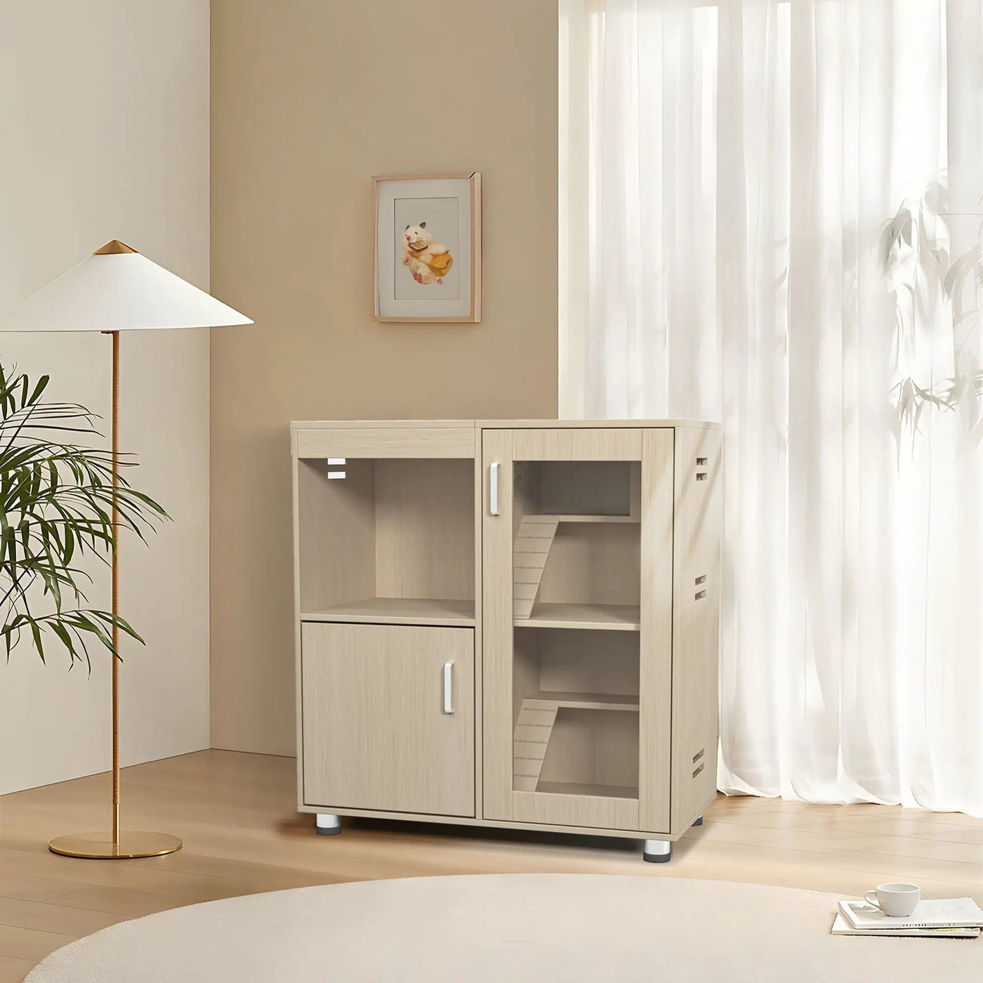 4 Tier Hamster Cage With Acrylic Windows And Storage Cabinet by HouseOfZazla