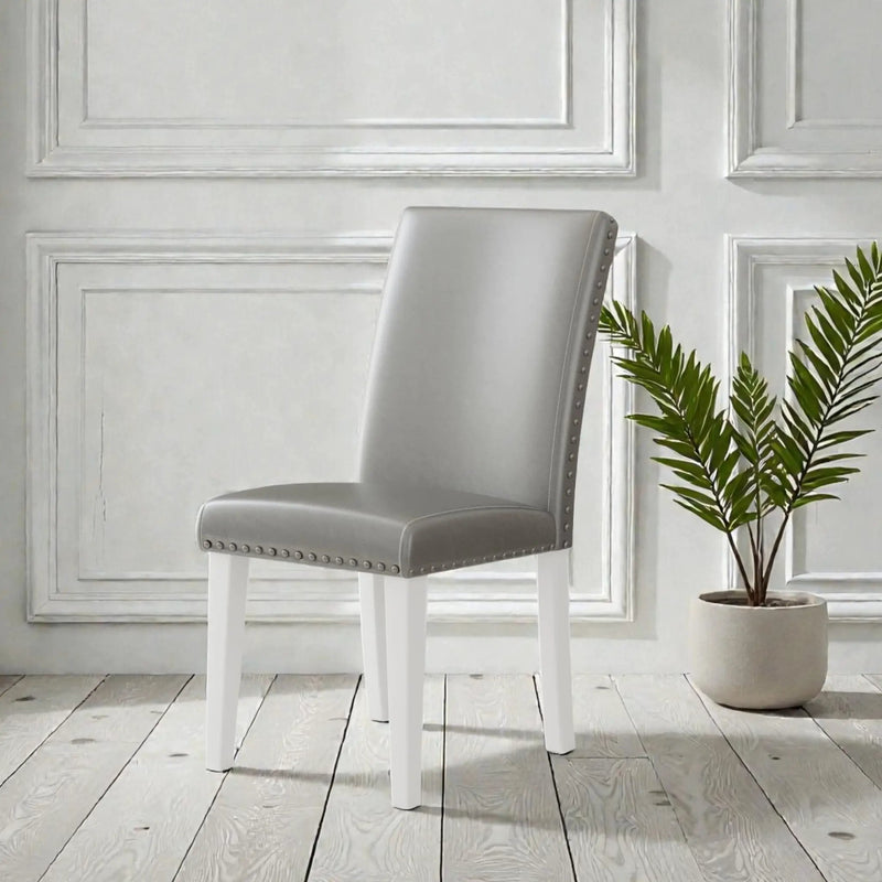 Upholstered Dining Chair With High Back Design (Set of 2)