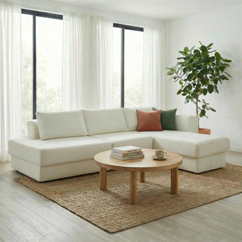 L-Shaped Modular Sofa With Double Layer Cushion by HouseOfZazla