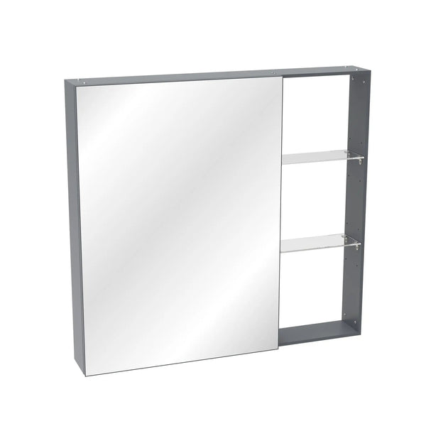 Medicine Cabinet, Wall Mounted Bathroom Mirror With Storage, Adjustable Shelves - Black Brown