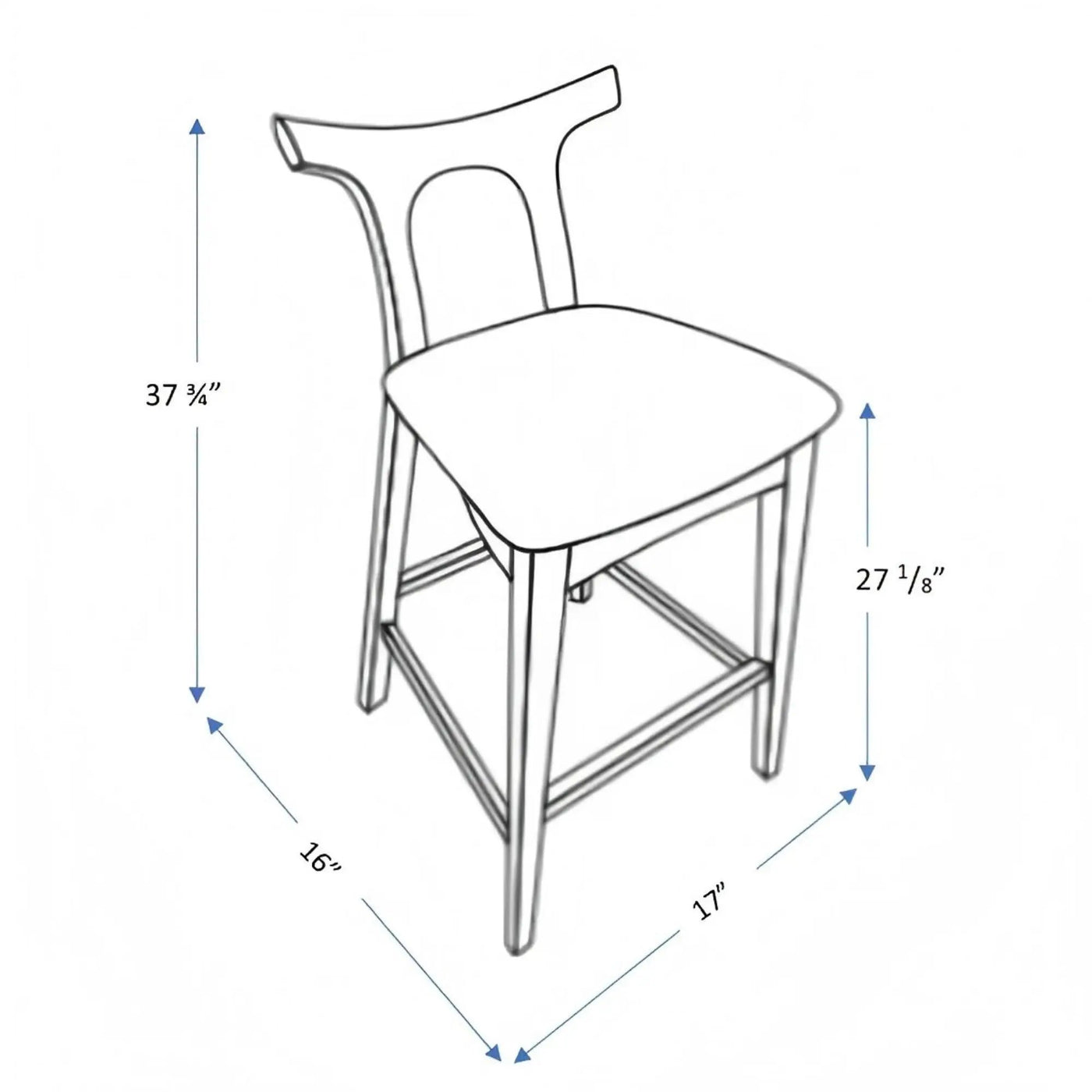 Hester - Upholstered, Square Bar Chair (Set of 2) by HouseOfZazla