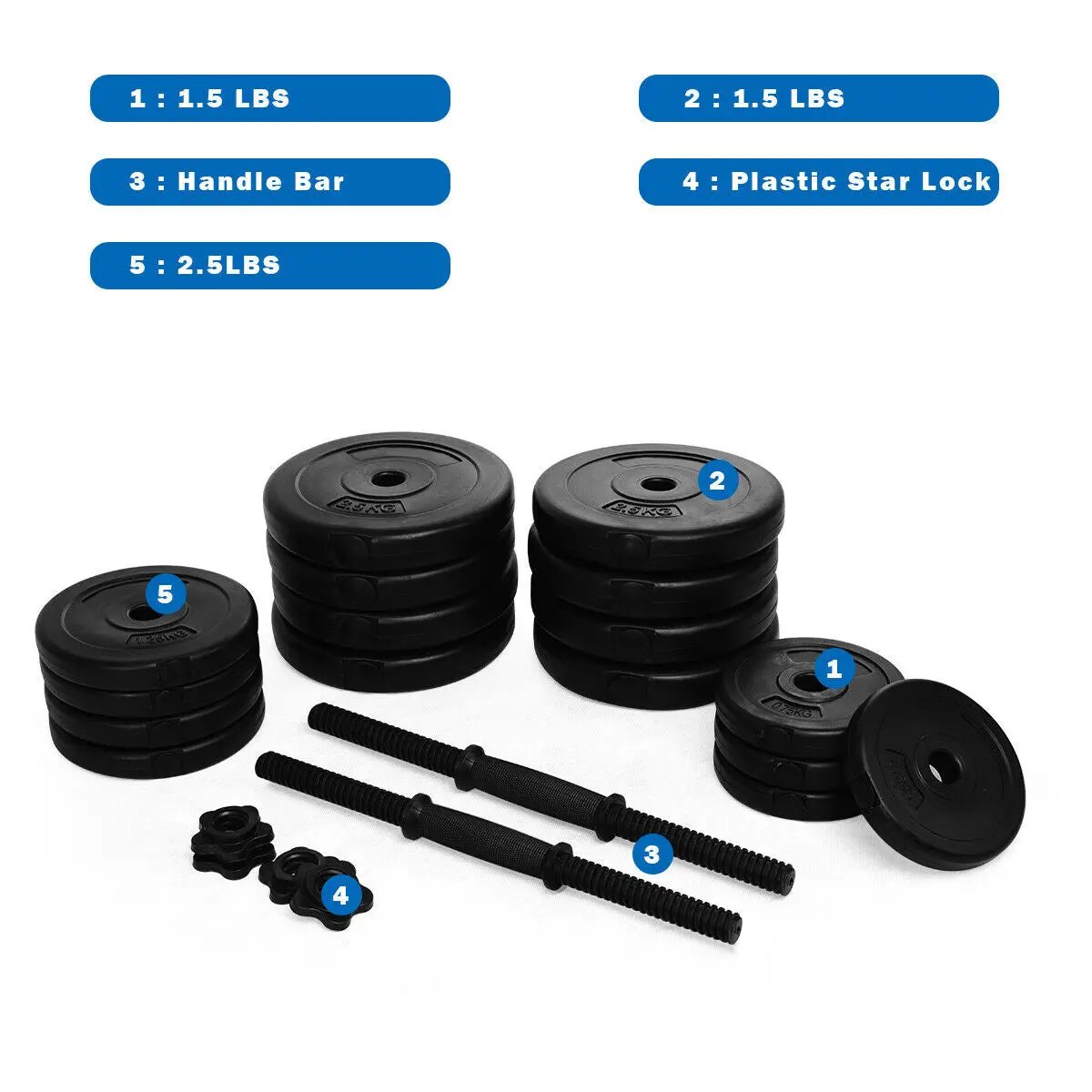66 lbs Adjustable Weight Dumbbell Set by DirectDeals