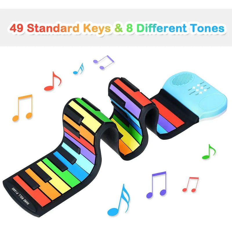 49-Key Roll-up Piano with Support Earphones by DirectDeals