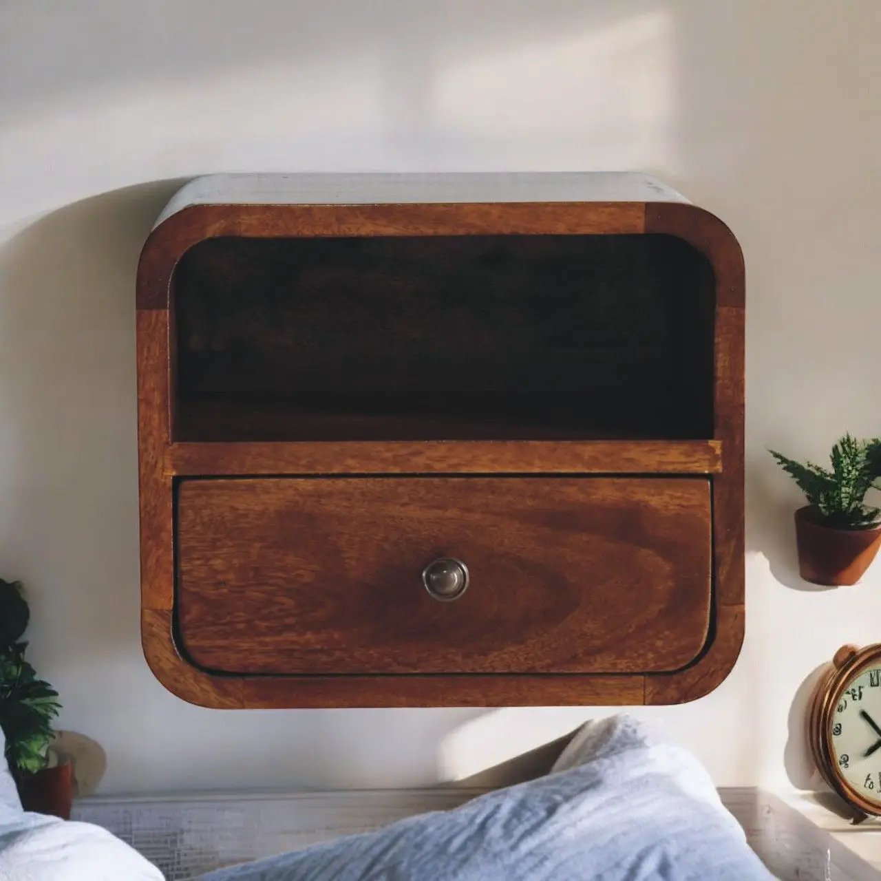 Curved Upper Slot Floating Nightstand by Unique Piece Furniture