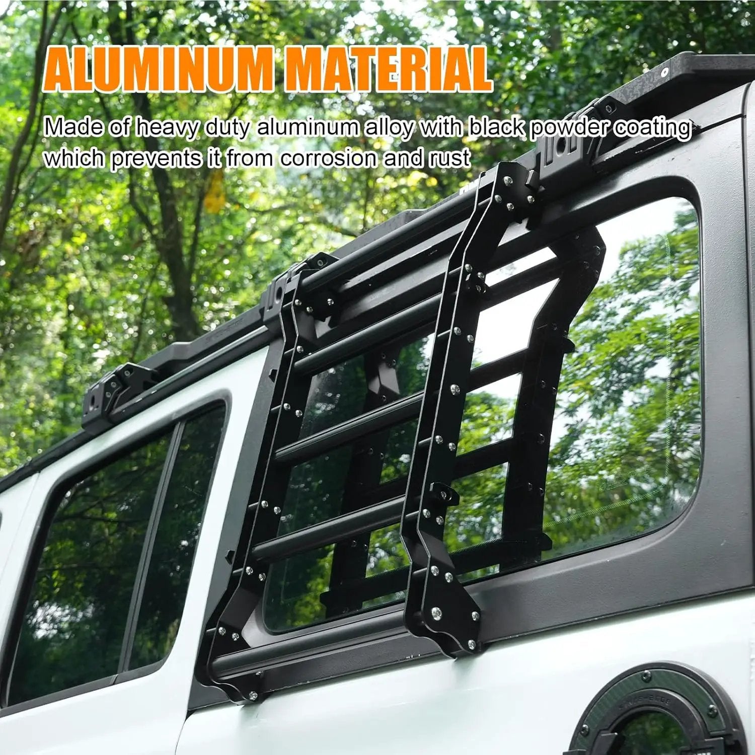Rear Window Ladder for Jeep Wrangler JL JLU (2018-2025) by HouseOfZazla