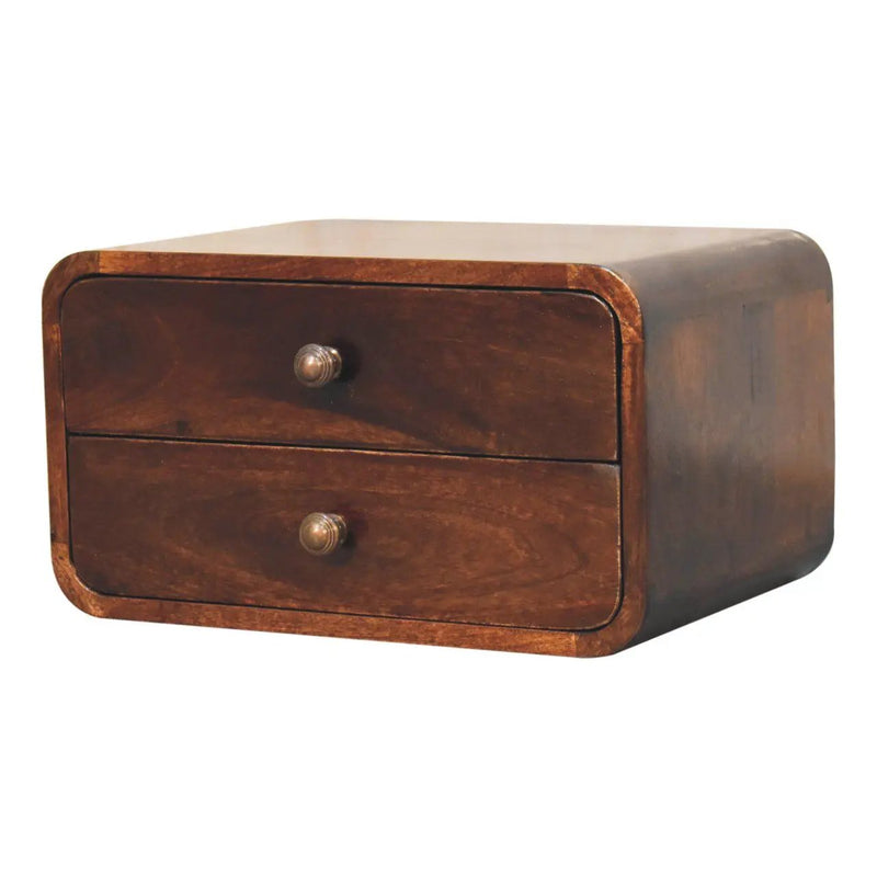 Curved Wall Mounted Bedside Nightstand by Unique Piece Furniture