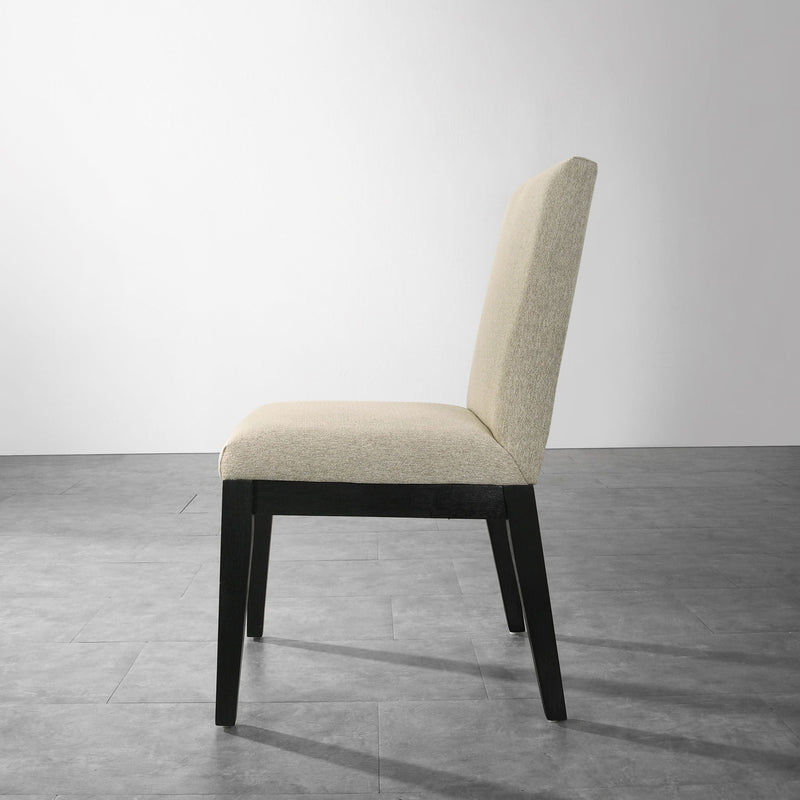 Contemporary Solid Wood Dining Chairs with Plush Upholstery - Beige (Set of 2), photo 10 of 11
