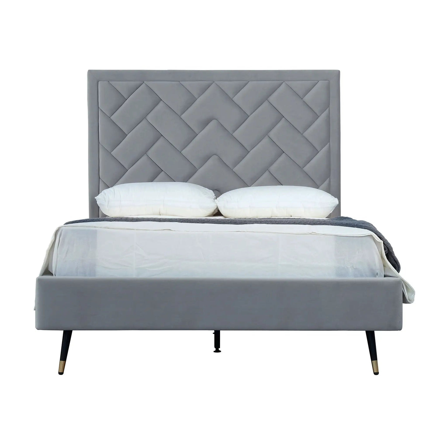 Crosby - Bed With Upholstered Headboard And Slats by HouseOfZazla