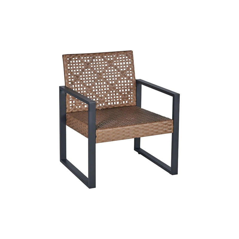 4 Piece Patio Furniture Set With Acacia Wood Table Top And Cushions by HouseOfZazla