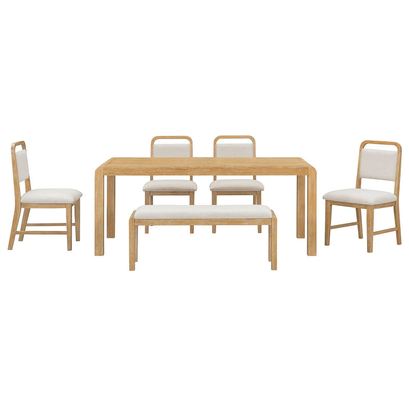 Extendable Dining Table Set With 4 Upholstered Chairs And 1 Bench by HouseOfZazla