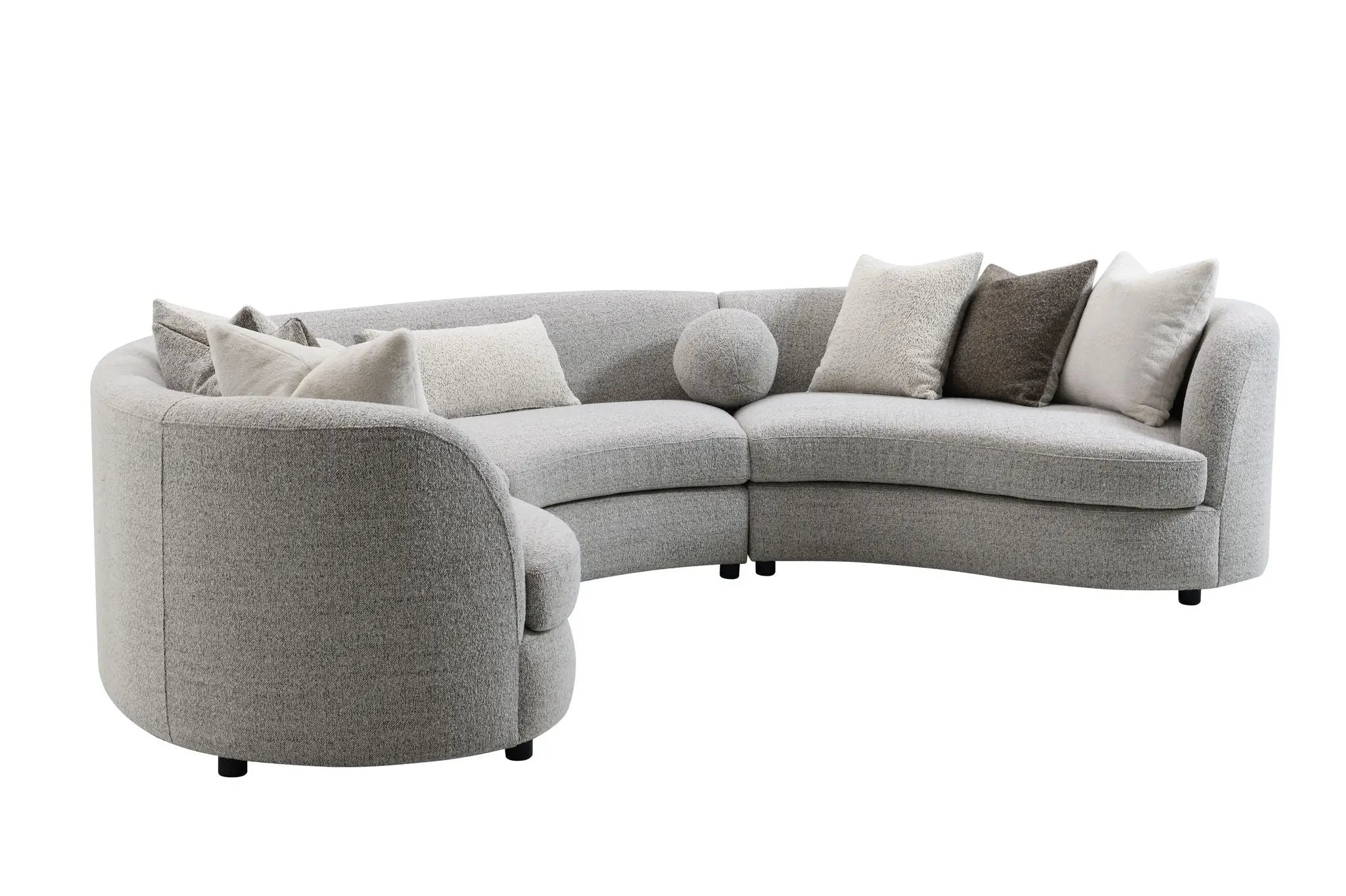 Ivria - Boucle Sectional Sofa With 9 Pillows - Gray by Unique Piece Furniture