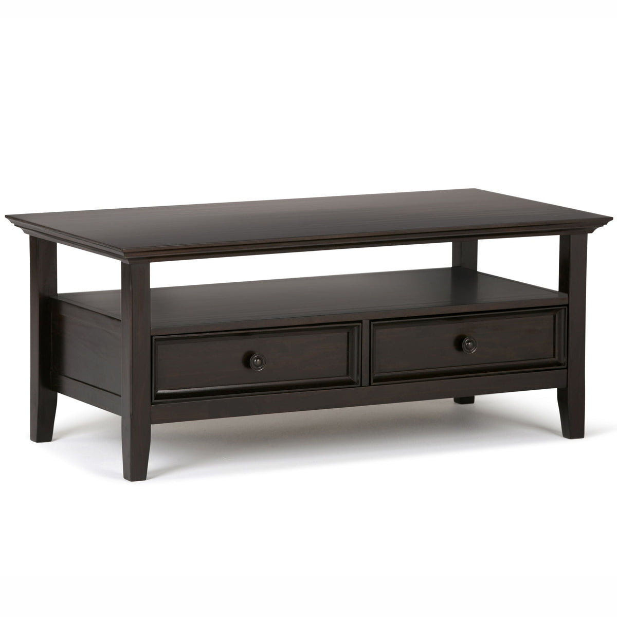 Hickory Brown Coffee Table with Dual Drawer Storage - Dark Brown