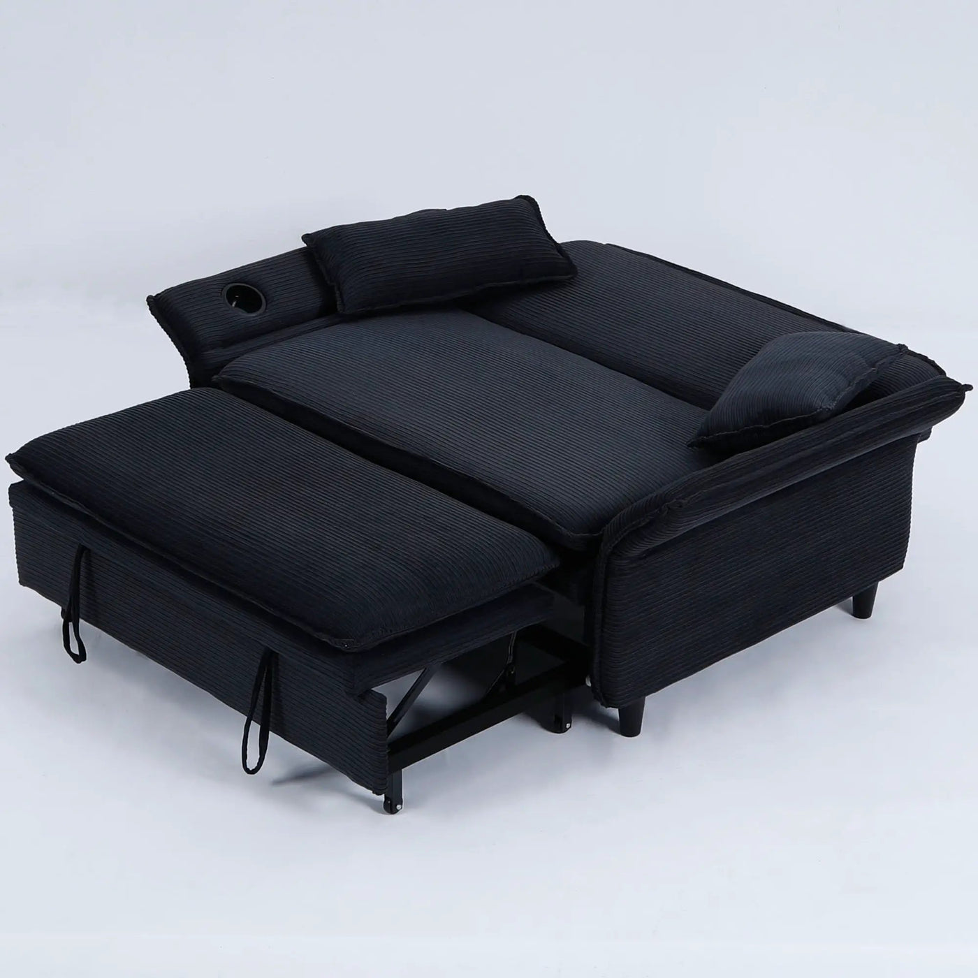 Modern Fabric Multi-Functional Sofa Bed With Adjustable Armrests And Backrests by HouseOfZazla