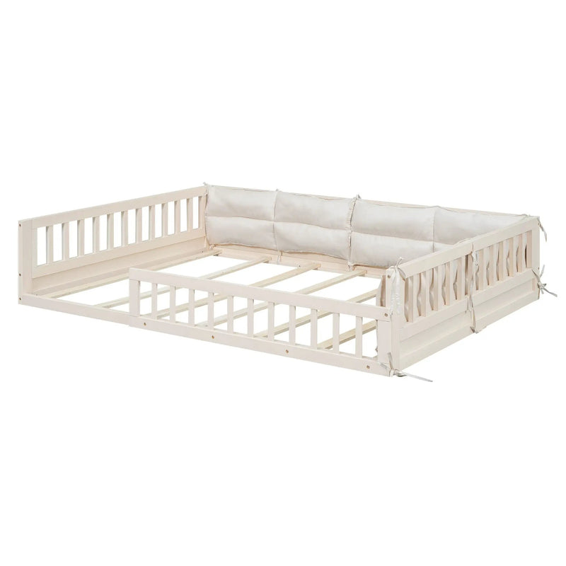 Upholstered Platform Bed With Guardrail And Pillow by Unique Piece Furniture