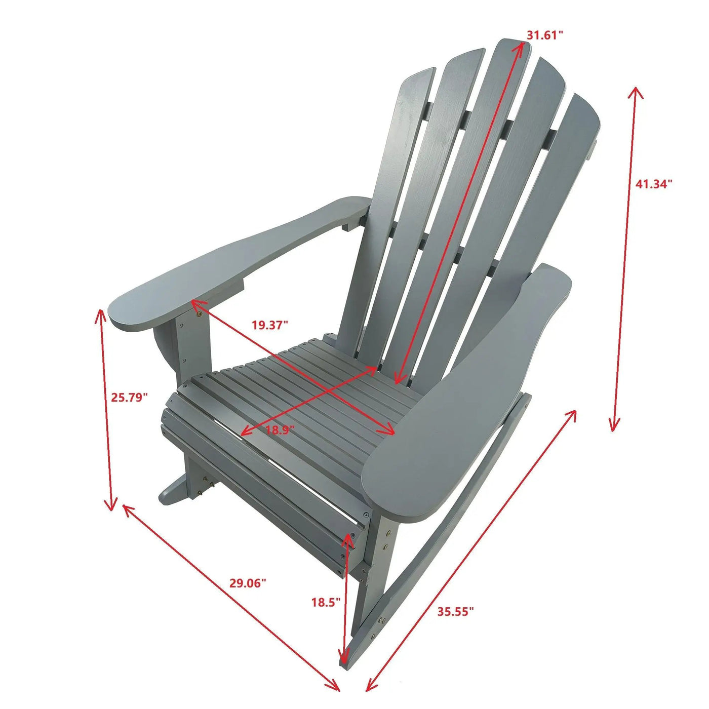 Reclining Outdoor Rocking Adirondack Chair by HouseOfZazla
