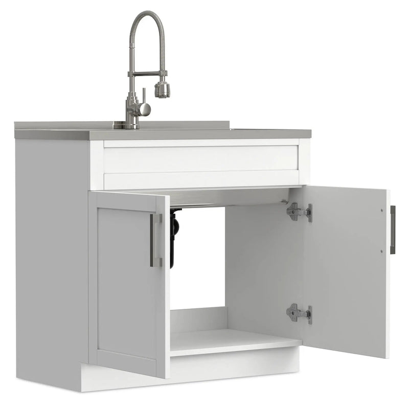 Hennessy - Deluxe Laundry Cabinet With Faucet And Stainless Steel Sink by Unique Piece Furniture