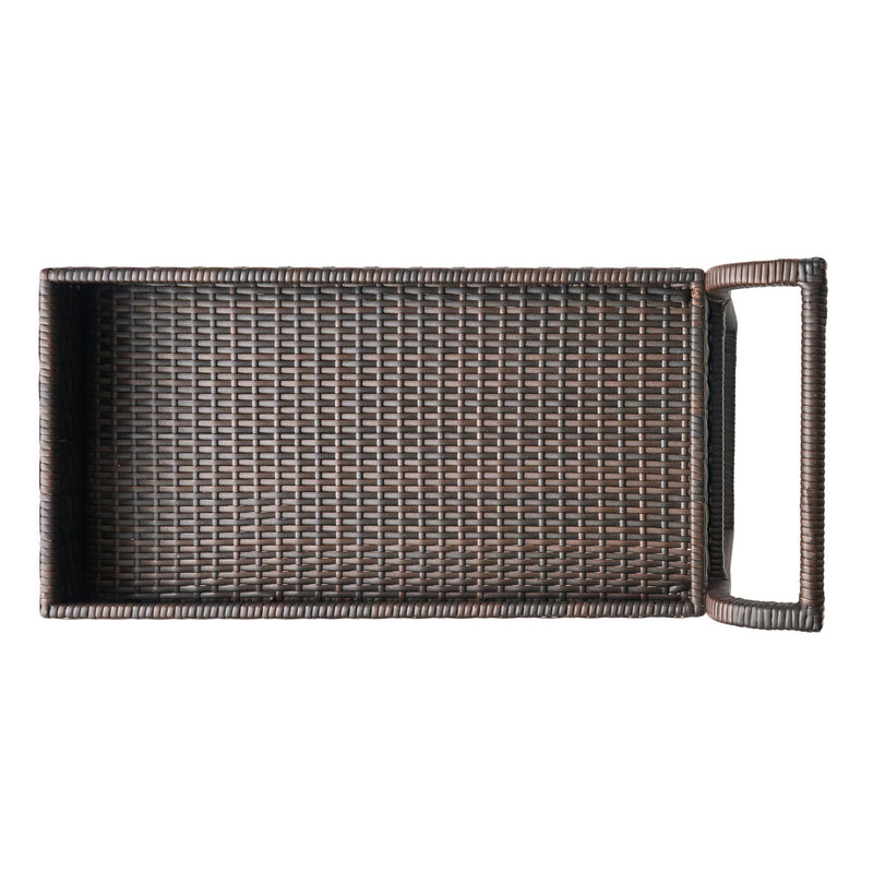 Resin Wicker Bar Cart With Metal Frame - Brown by HouseOfZazla