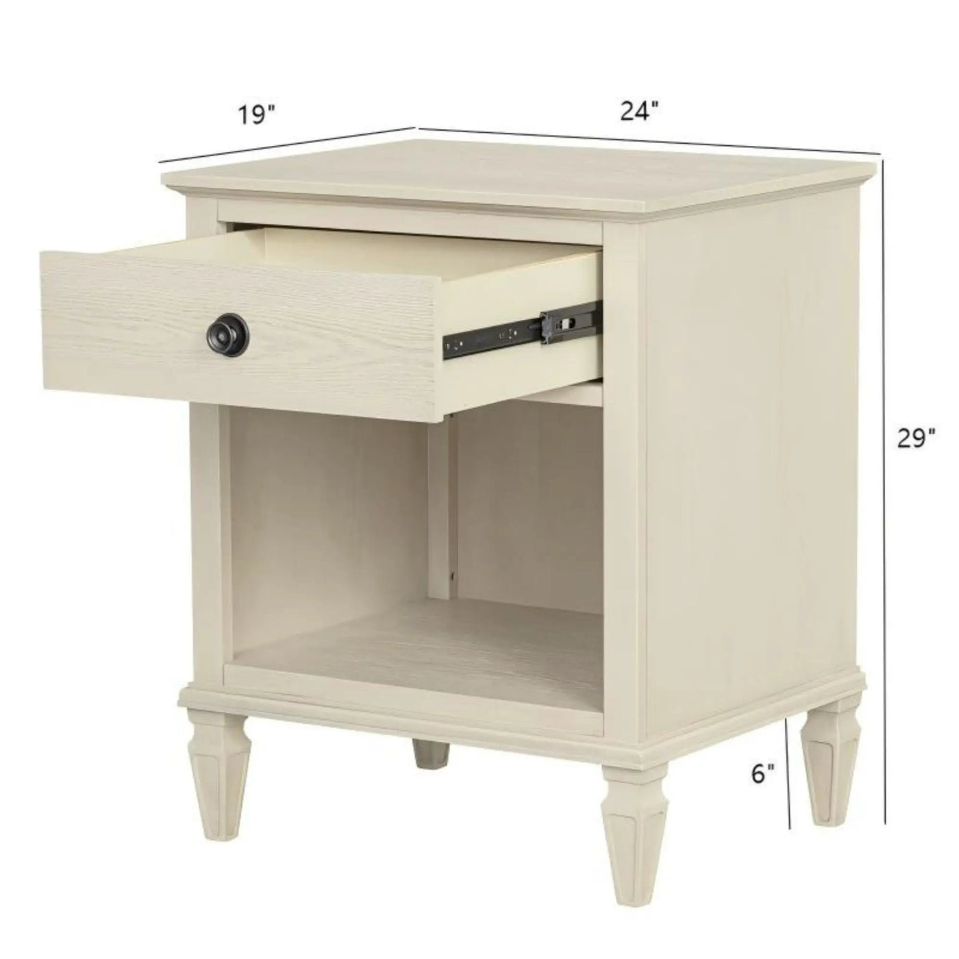 Victoria - Nightstand With Open Storage by HouseOfZazla
