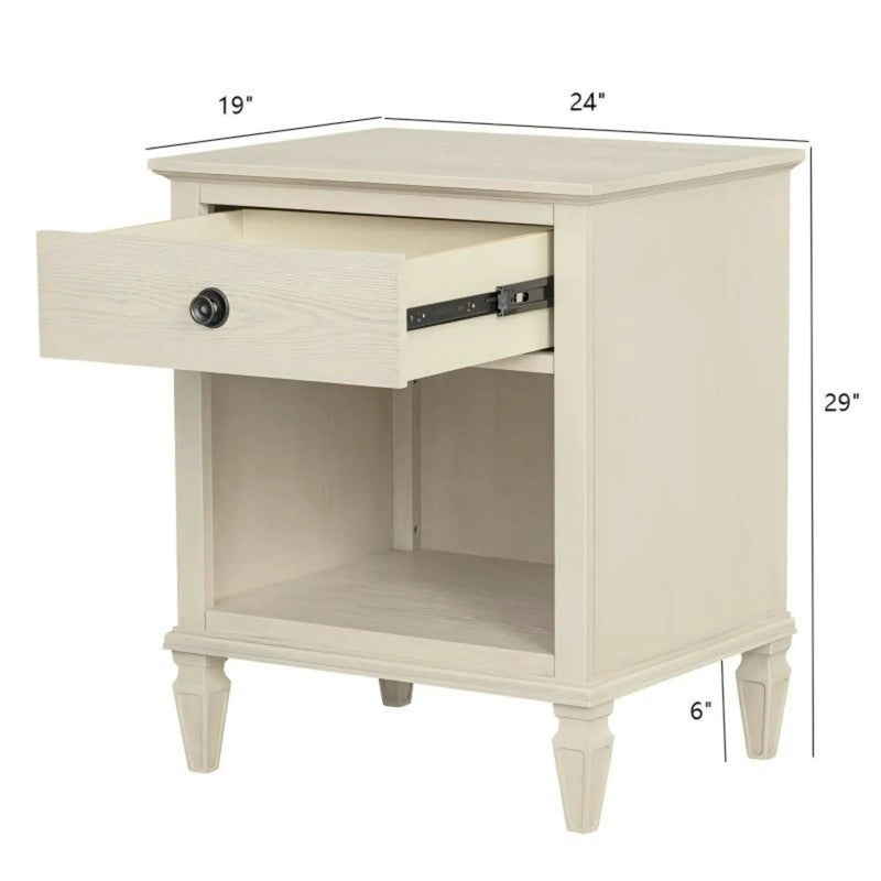 Victoria - Nightstand With Open Storage by HouseOfZazla