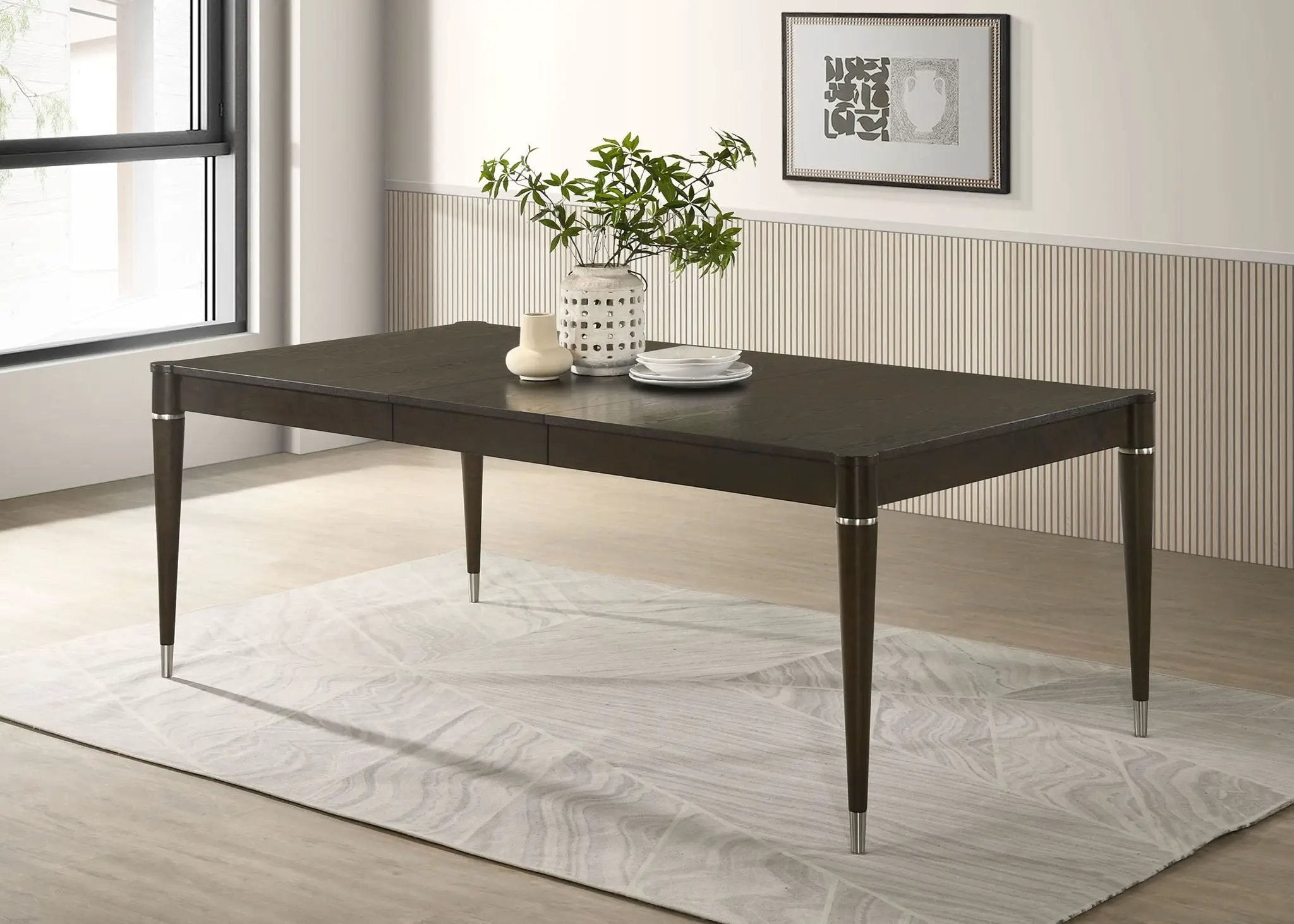 Reseda 81-inch Extension Leaf Dining Table Ash Brown by Unique Piece Furniture