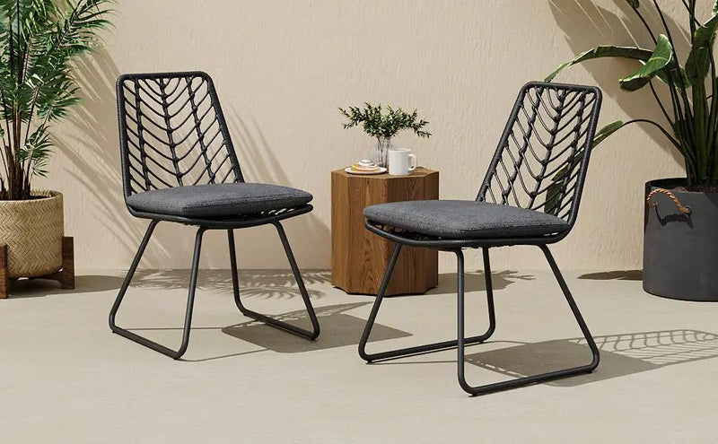 DEJA Chair 2PCS with 2 Cushions, Gray by HouseOfZazla