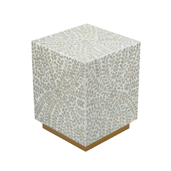 14" Square Accent Stool With Capiz Shell Finish, photo 2 of 8