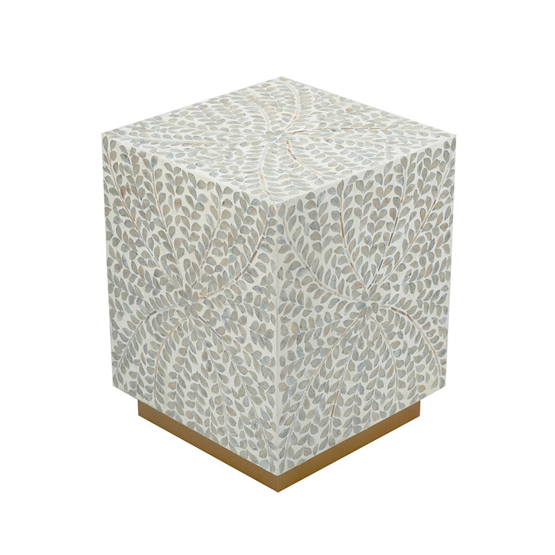 14" Square Accent Stool With Capiz Shell Finish, photo 2 of 8