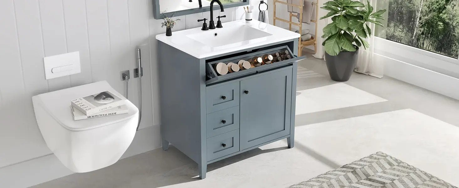 30-Inch Bathroom Vanity with Storage by HouseOfZazla