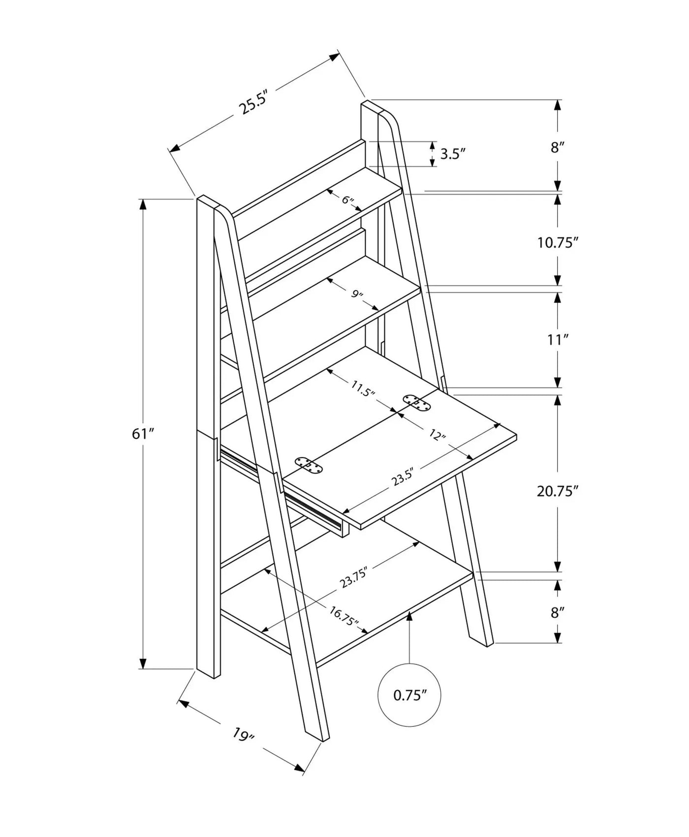 Computer Desk for Home Office with Storage Shelves by HouseOfZazla