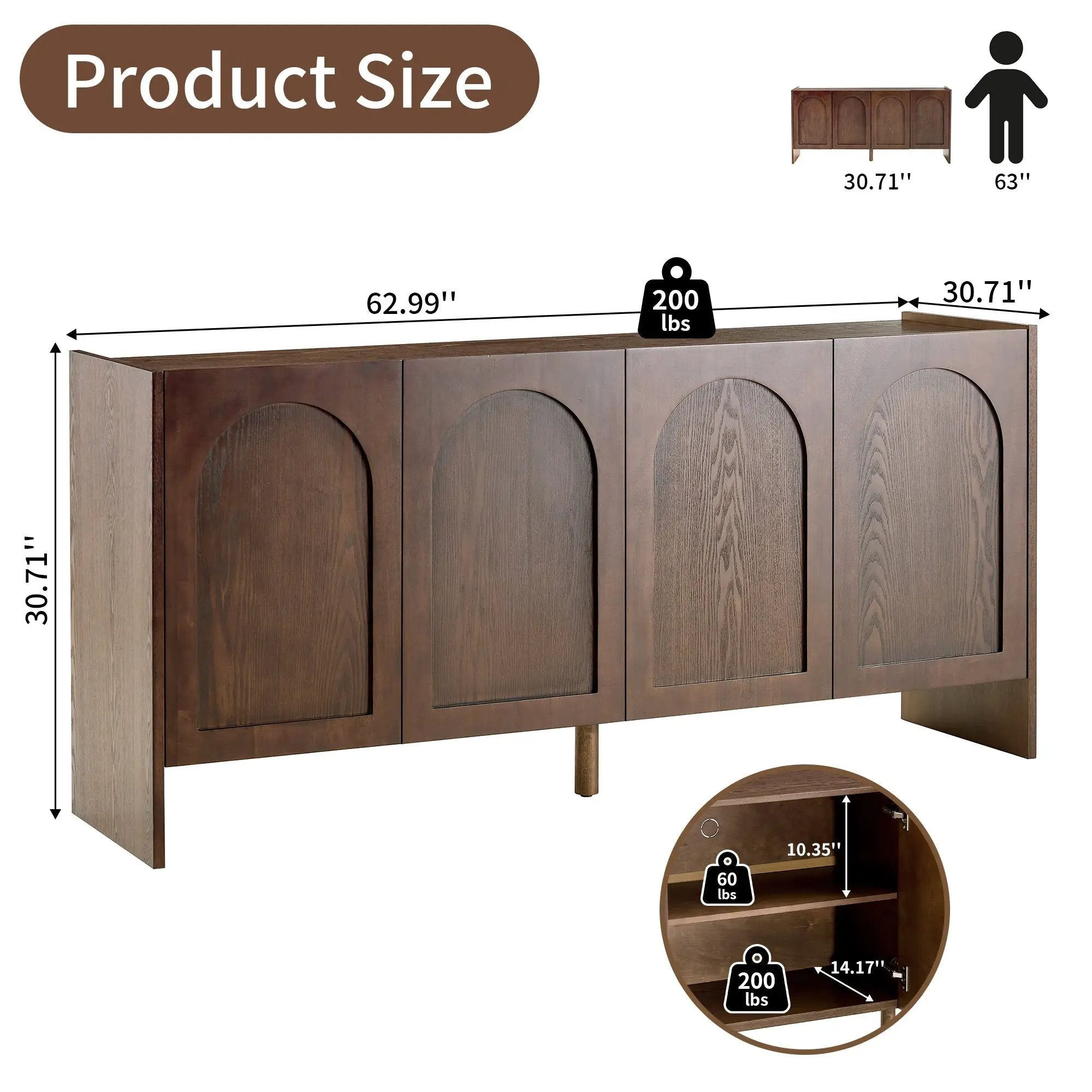 Mid-Century Modern 4-Door Credenza Sideboard by HouseOfZazla