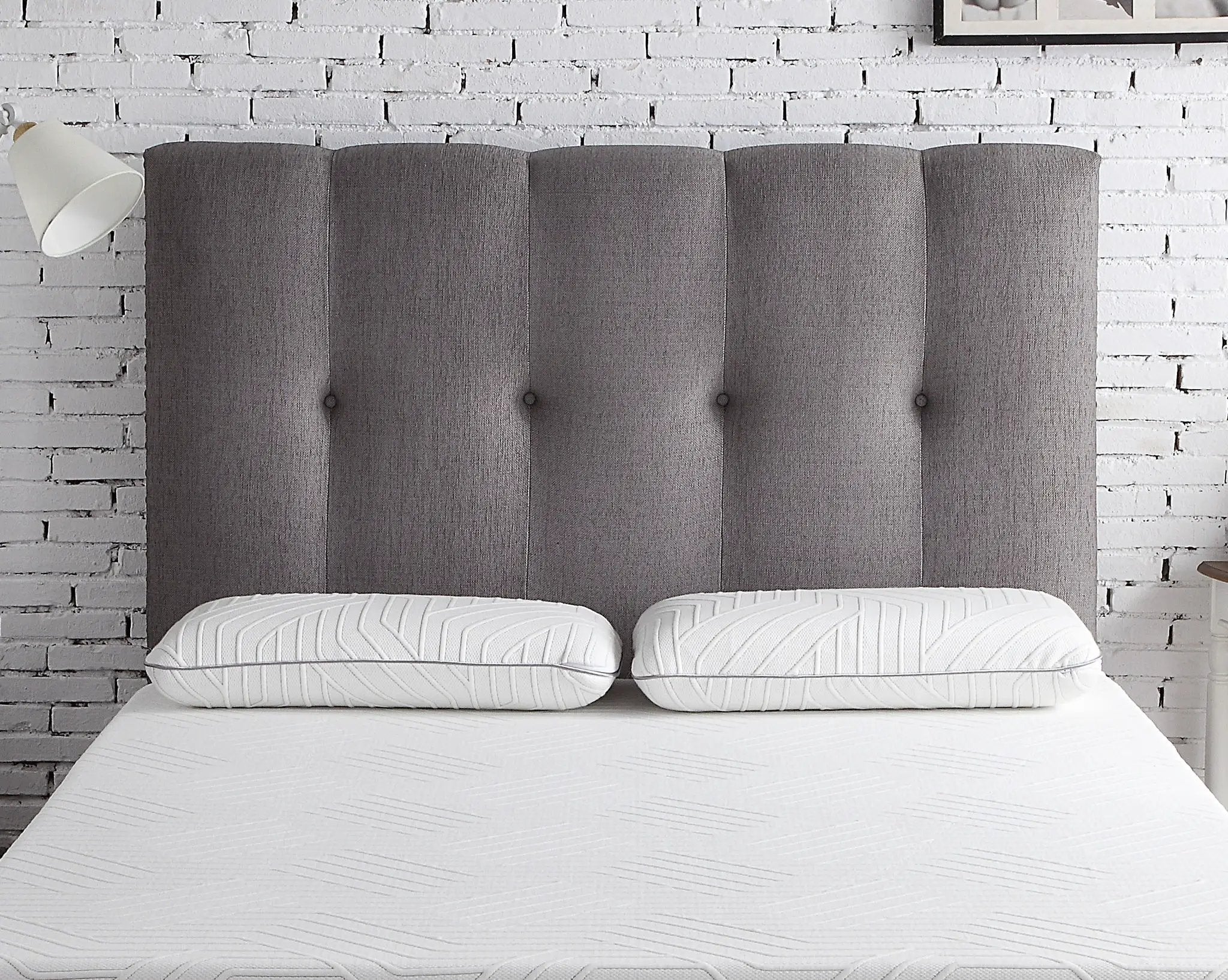 Bridgevine Home - Queen Size Tufted Upholstered Headboard With Nailhead Trim - Gray by HouseOfZazla