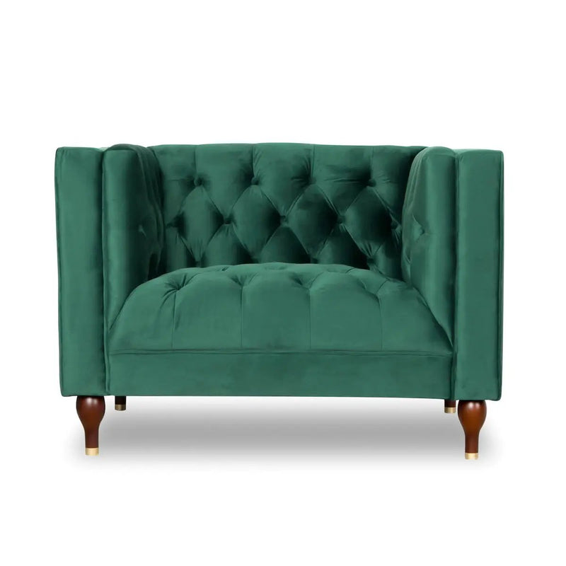 Evelyn - Mid-Century Modern Tufted Back Lounge Chair by HouseOfZazla