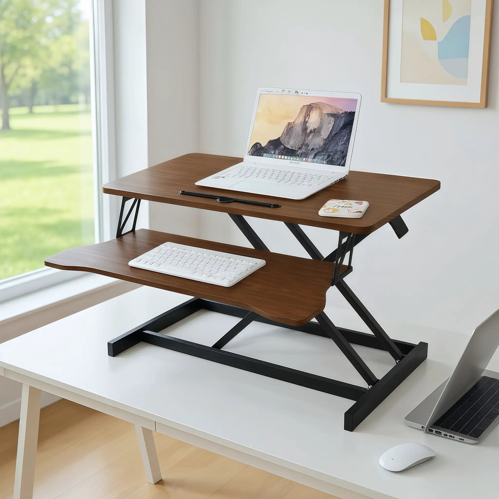 32 Inch Desk Converter - Height Adjustable Workstation by HouseOfZazla