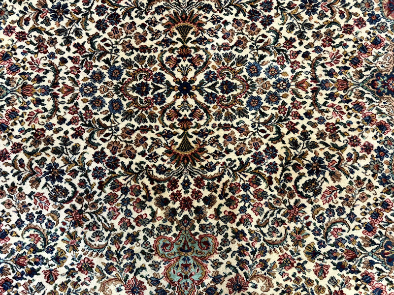 Karastan Rug #742 Floral Kirman 8.8 x 12, Wool Pile, Vintage Original Series, Rare by Jewel Rugs